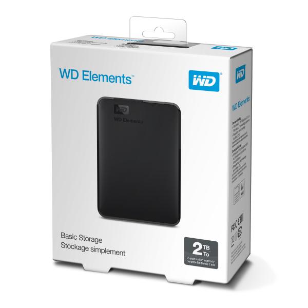 WD Elements Portable/ 2TB/ HDD/ Externý/ 2.5"/ Čierna/ 2R