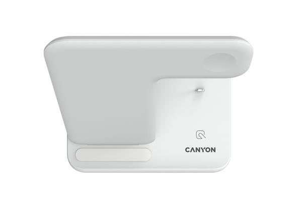 Canyon WS-302, 3v1, bezdrôtová Qi nabíjacia stanica pre 3 zariadenia simultánne, biela9 