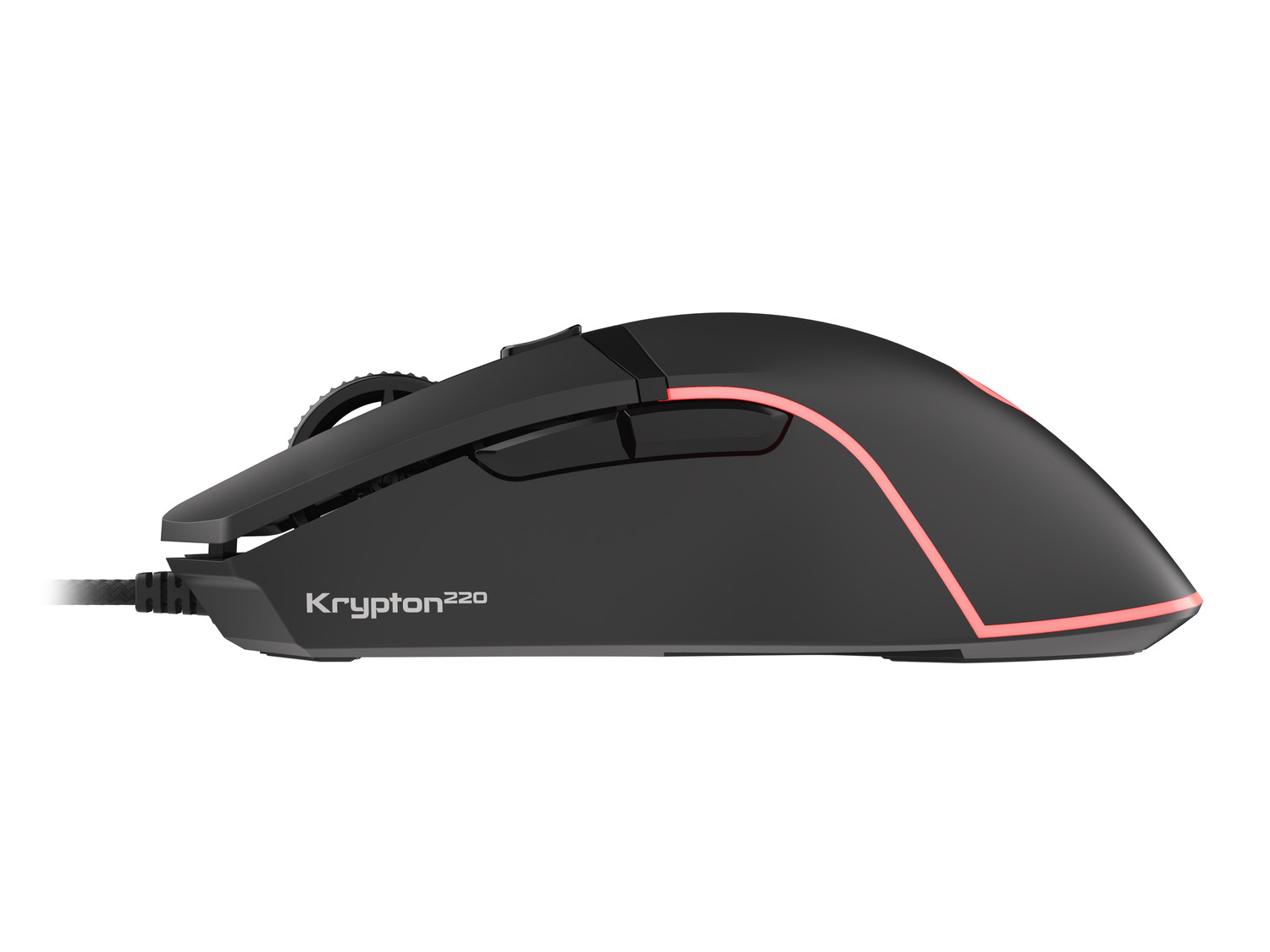Genesis herná optická myš KRYPTON 220/ RGB/ 6400 DPI/ Herná/ Optická/ 6 000 DPI/ Drôtová USB/ Čierna9 