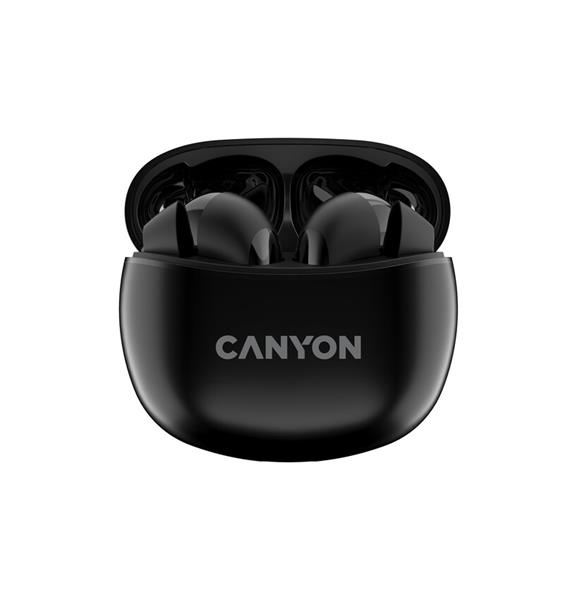 Canyon TWS-5, True Wireless Bluetooth slúchadlá do uší, USB-C nabíjanie, nabíjacia stanica v kazete, čierne3 