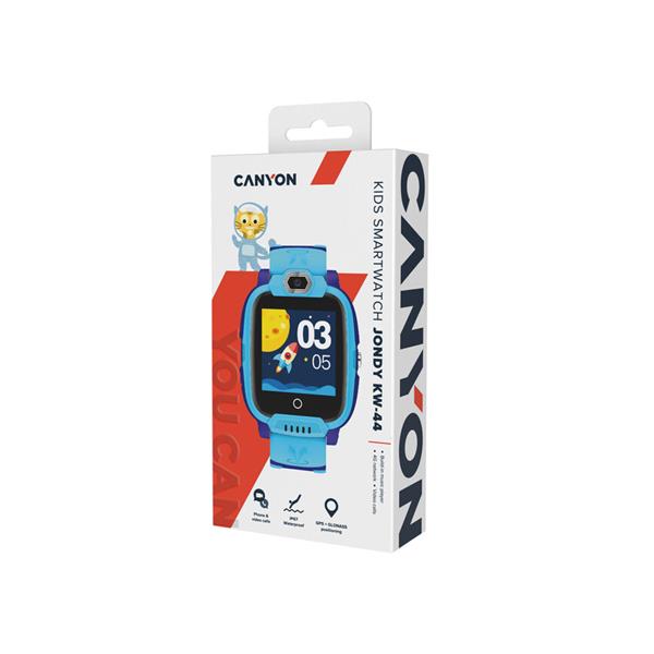Canyon Jondy KW-44, smart hodinky pre deti s funkciou 4G Video a GSM volaní, GPS tracking, displ. 1.44´´, fotoap, modré3 
