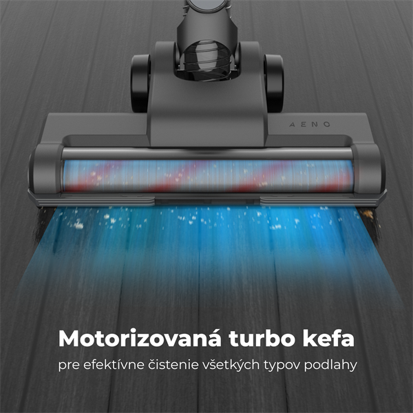 AENO Tyčový vysavač SC3, turbo kefa s LED svetlom, umyvatelny filter, 10 