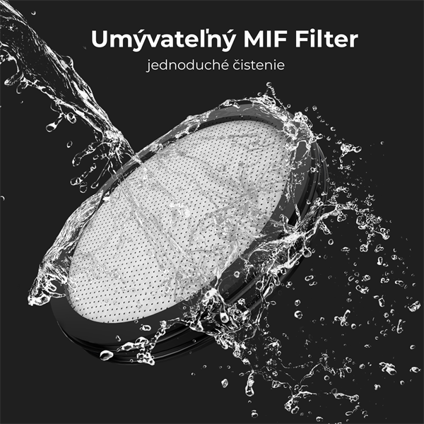 AENO Tyčový vysavač SC3, turbo kefa s LED svetlom, umyvatelny filter, 13 