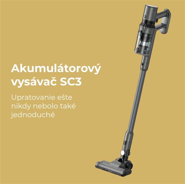 AENO Tyčový vysavač SC3, turbo kefa s LED svetlom, umyvatelny filter, 2 