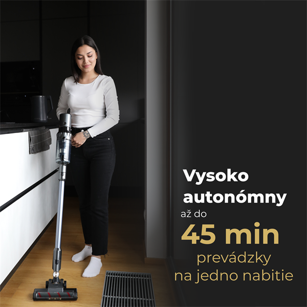 AENO Tyčový vysavač SC3, turbo kefa s LED svetlom, umyvatelny filter, 6 