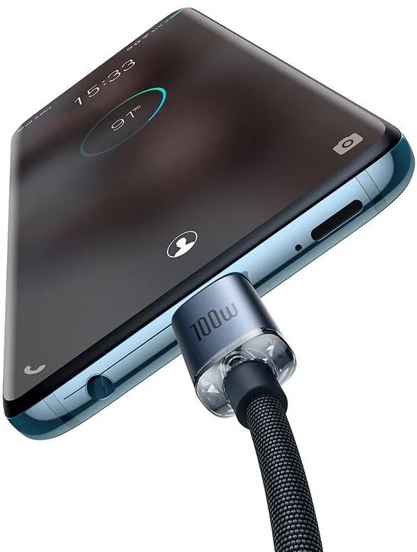 Baseus CAJY000601 Crystal Shine Series Dátový Kábel USB-C - USB-C 100W 1, 2m Black6 