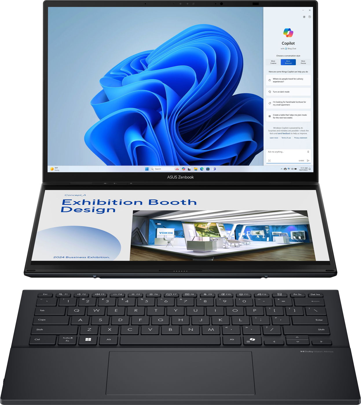 ASUS Zenbook Duo/Core U9-285H/32GB/1TB SSD/Arc 140T/14"OLED/Win11Pro/Gray0 