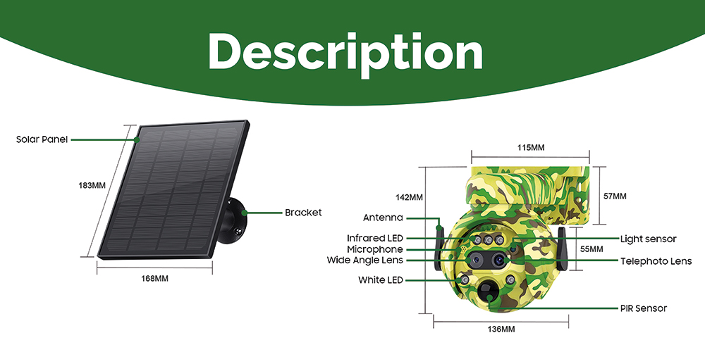 Solárna kamera Viking HDs04 4G sivá/ 2304x1296/ PIR detekcia/ pohybový senzor/ 7800mAh17 