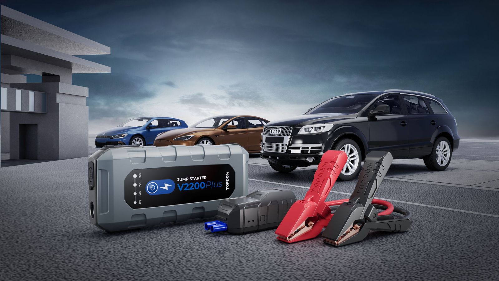 TOPDON V2200Plus/ 16000mAh/ max výstupný prúd 2200A/ 2xUSB-A/ USB-C/ DC Jack/ tester batérie8 