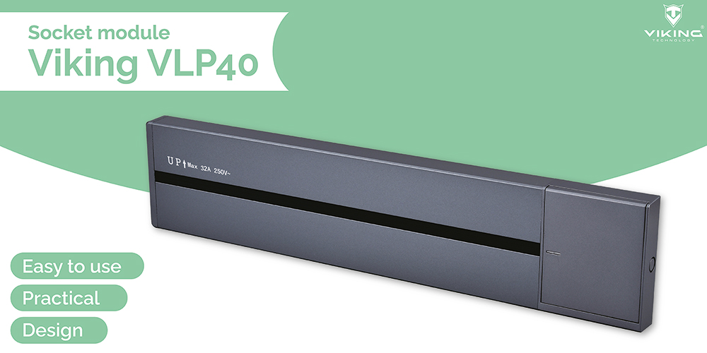 Zásuvková lišta - povrchová Viking LP40B/ 230V, 50Hz/ 40cm dĺžka/ čierna/ až 5modulov/ IP20/ hliník/ povrchová4 