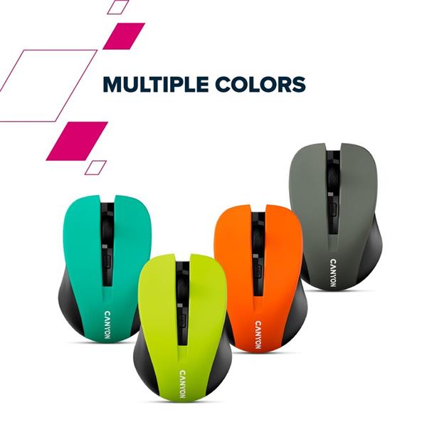 Canyon OnClick W01, Wireless optická myš USB, 800/1000/1200 dpi, šedo-čierna11 