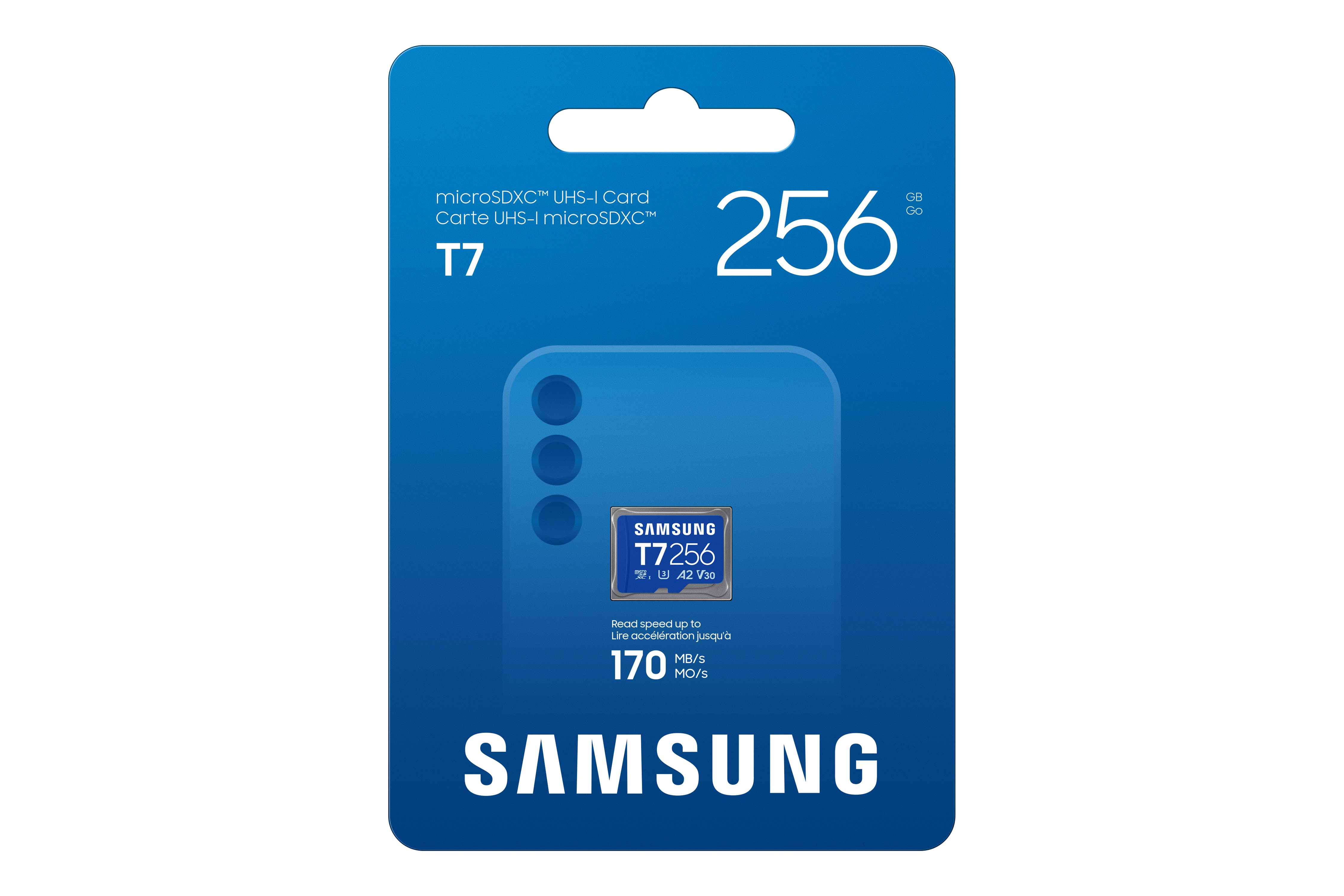 Samsung T7/ Micro SDXC/ 256GB/ UHS-I U3 / Class 10/ Modrá2 