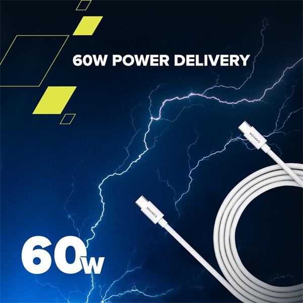 Canyon CC60AB12, 1.2 m kábel, USB-C / USB-C, 60 W, 480 Mbps, biely6 