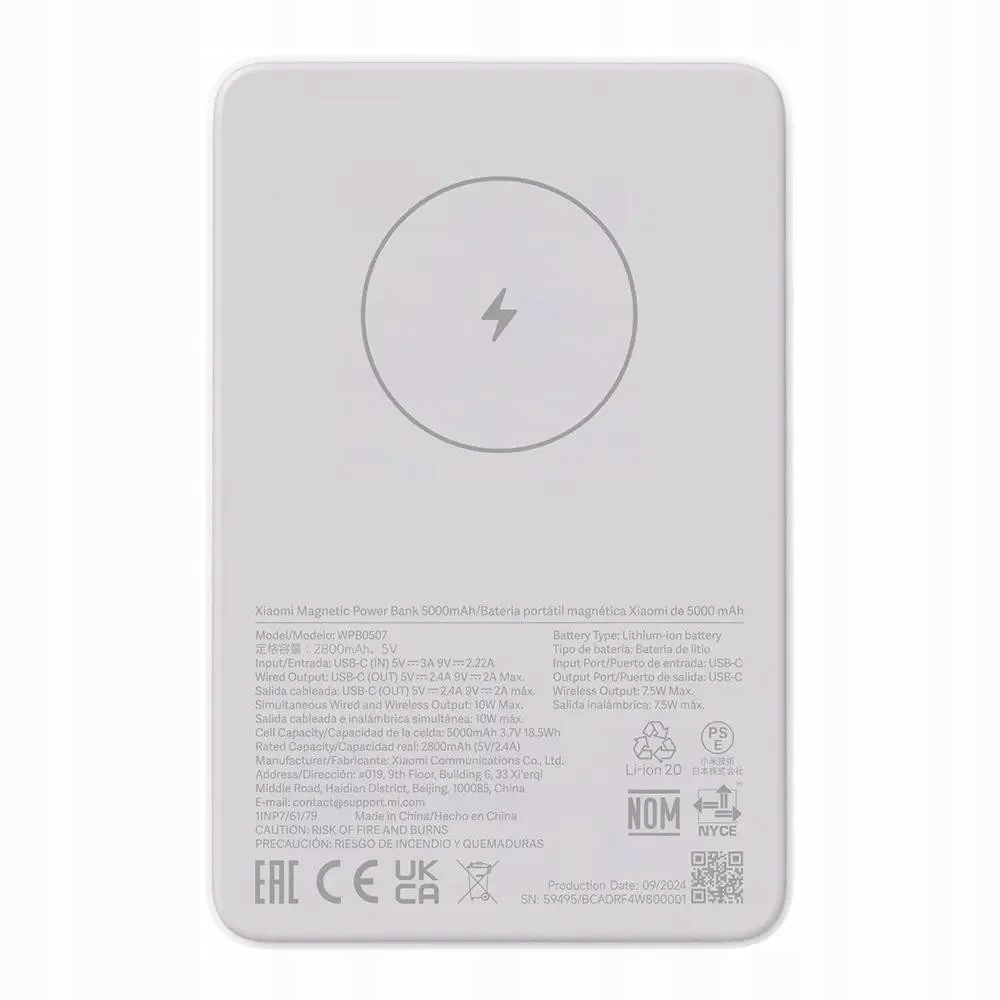 Power banka  Xiaomi 5000mAh magnetic0 