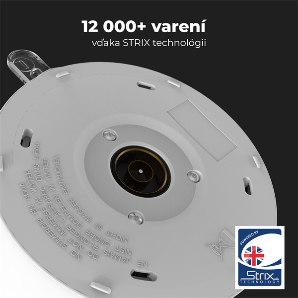 AENO Rychlovarná kanvica EK2 - 1,5l, 2200W, biela, Strix, dvojvrstvá stena, auto vypnutie 