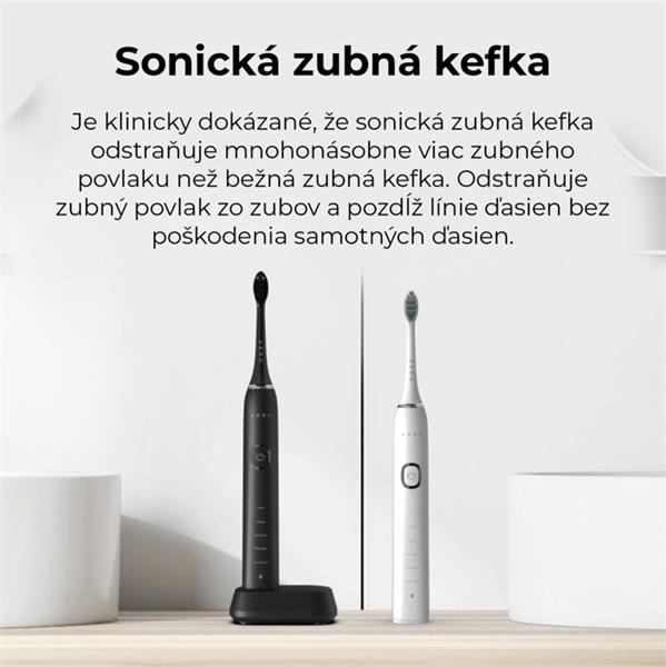 AENO sonická zubná kefka DB6, Čierna, 2 hlavice kefky, DUPONT, 46000 rpm, 5 módov 