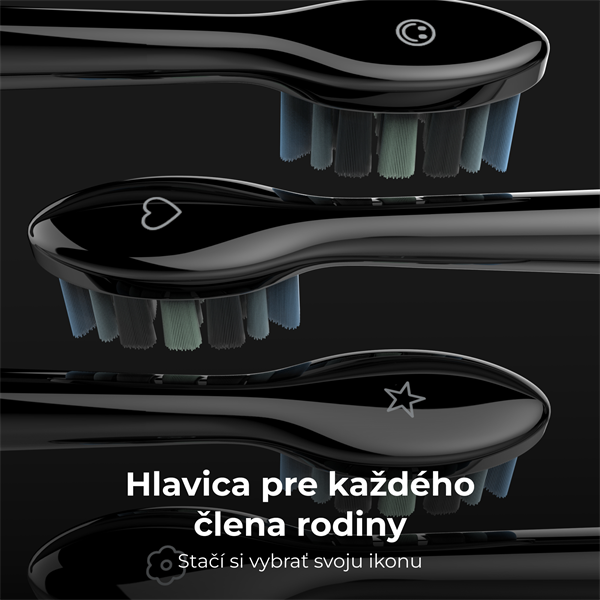 AENO sonická zubná kefka DB4, Čierna, 4 hlavice kefky + cestovne puzdro, DUPONT, 40000 rpm, 3 mody 