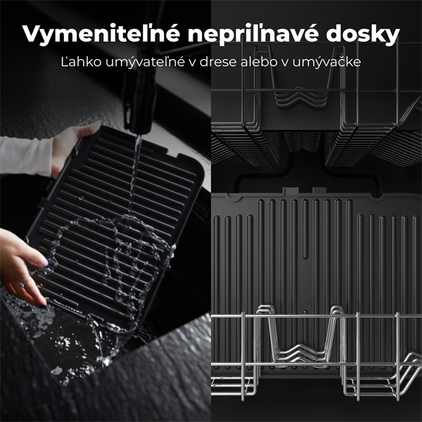 AENO Elektrický gril EG1, 2000W, 320*220mm, 3 režimy ohrevu, uhol otvorenia -180°, Regulácia teploty, Casovac 