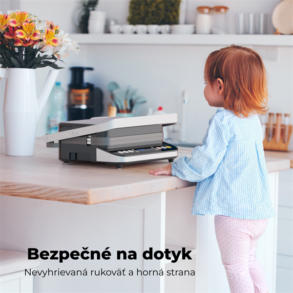 AENO Elektrický gril EG1, 2000W, 320*220mm, 3 režimy ohrevu, uhol otvorenia -180°, Regulácia teploty, Casovac 