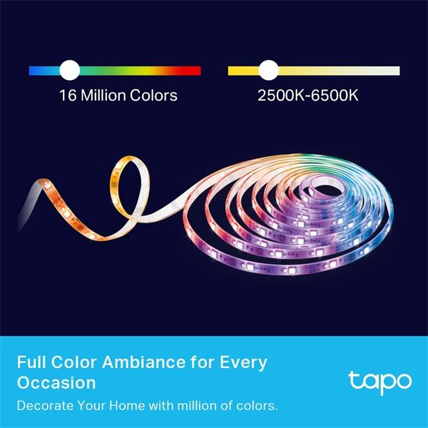Smart Light Strip, Multicolor SPEC: 2.4 GHz Wi-Fi, 802.11b/g/n, two 16.4 ft/5m RGBW+IC LED light strips, 2000lm, 2500K~6 