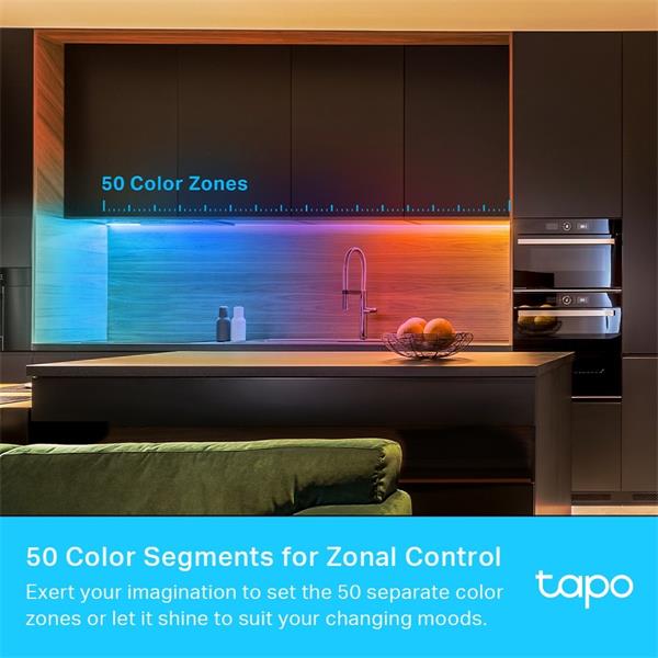 Smart Light Strip, Multicolor SPEC: 2.4 GHz Wi-Fi, 802.11b/g/n, two 16.4 ft/5m RGBW+IC LED light strips, 2000lm, 2500K~6 