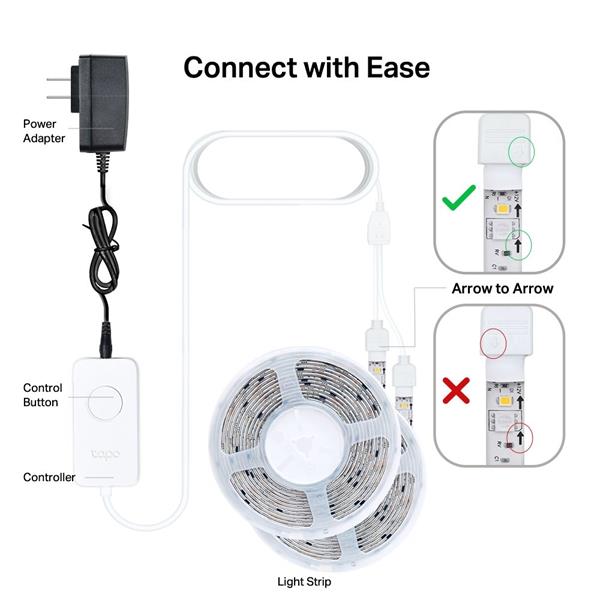 Smart Light Strip, Multicolor SPEC: 2.4 GHz Wi-Fi, 802.11b/g/n, two 16.4 ft/5m RGBW+IC LED light strips, 2000lm, 2500K~6 