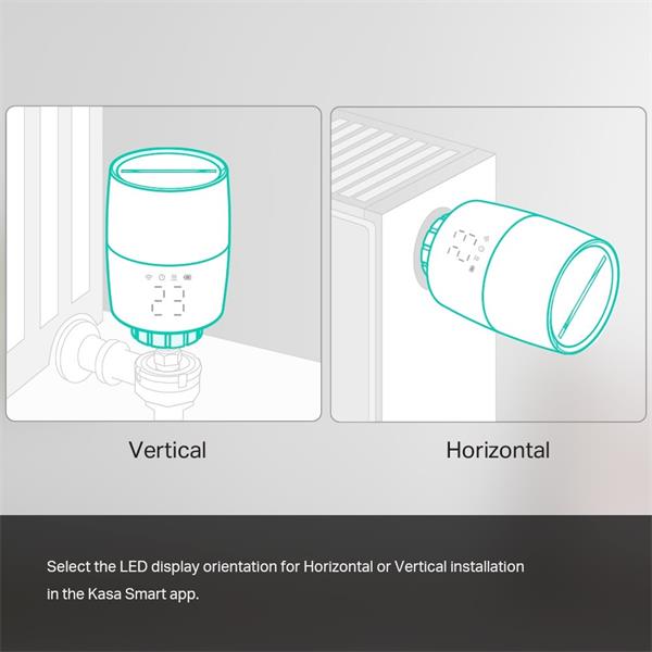 Kasa Smart Thermostatic Radiator Valve SPEC: 1 x Thermostat, 868 MHz, battery powered(2*AA), 5-30? temperature control,  