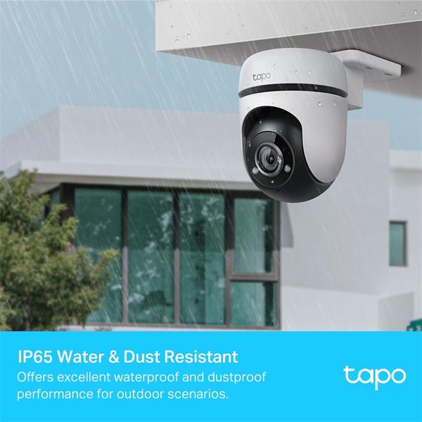 Tapo Outdoor Pan/Tilt Security Wi-Fi Camera SPEC: 1080p, 2.4 GHz, Horizontal 360o FEATURE: Physical Privacy Mode, Smart  
