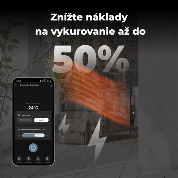 AENO AGH4S Premium Eco Smart Ohrievač, čierny, LED, WI-FI, max 700W, Infra 