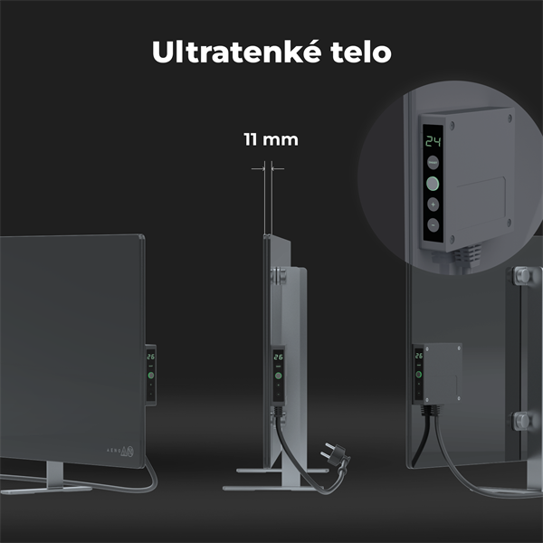AENO AGH5S Premium Eco Smart Ohrievač, LIMITOVANÁ EDÍCIA GREY Šedá, LED, WI-FI, max 700W, Infra 