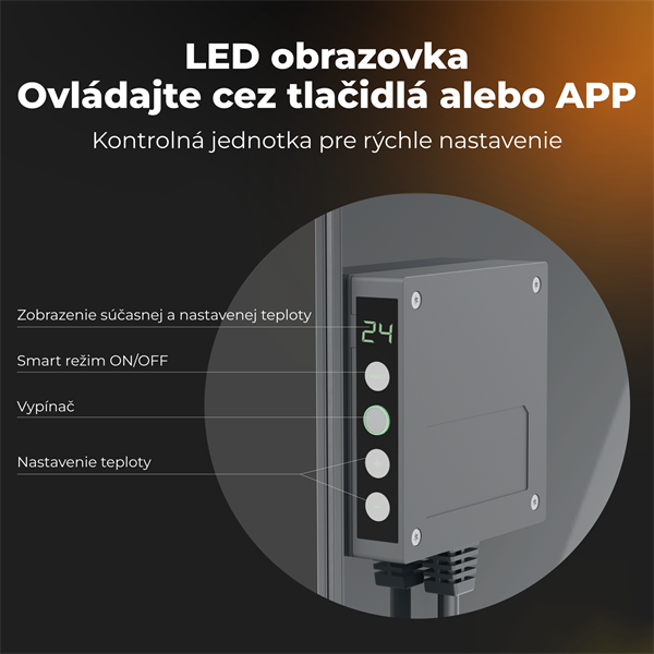 AENO AGH5S Premium Eco Smart Ohrievač, LIMITOVANÁ EDÍCIA GREY Šedá, LED, WI-FI, max 700W, Infra 