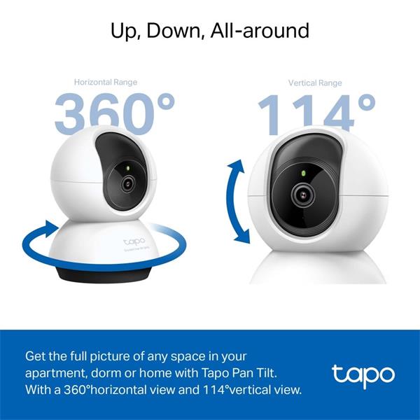 Pan/Tilt AI Home Security Wi-Fi Camera SPEC: 2K QHD (2560x1440), 2.4 GHz, Horizontal 360o  FEATURE: Pan/Tilt, Smart AI D 