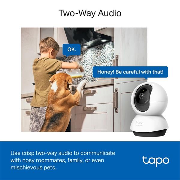 Pan/Tilt AI Home Security Wi-Fi Camera SPEC: 2K QHD (2560x1440), 2.4 GHz, Horizontal 360o  FEATURE: Pan/Tilt, Smart AI D 