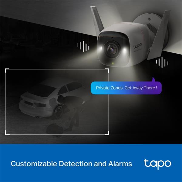 Outdoor Security Wi-Fi Camera SPEC: 2K QHD (2688x1520), F1.0, 2.4 GHz, 2T2R, 2 × External Antennas, 1 × Ethernet Port FE 