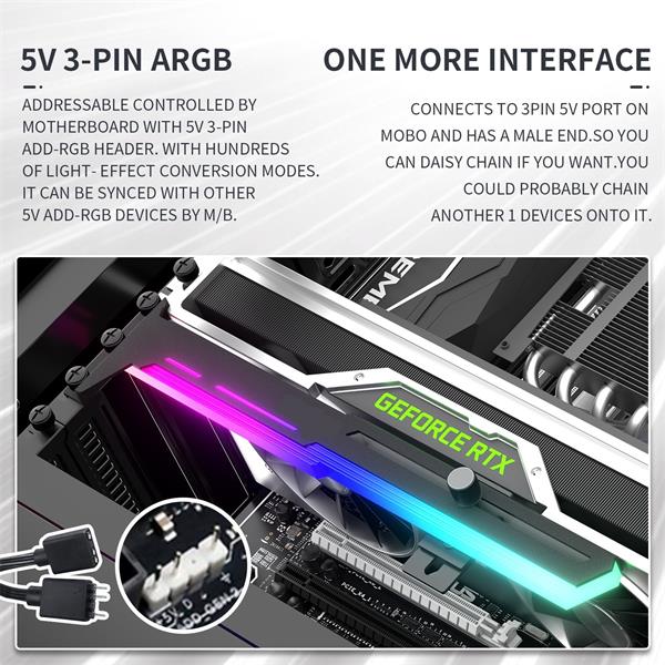 1stCOOL GPU Holder ARGB - držiak VGA kovový nastaviteľný čierny 