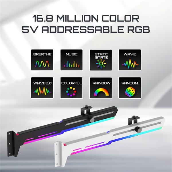1stCOOL GPU Holder ARGB - držiak VGA kovový nastaviteľný čierny 
