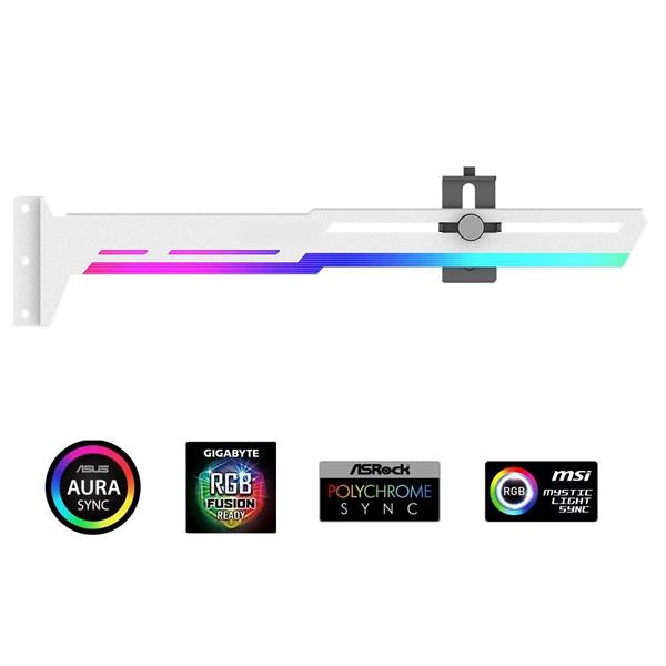 1stCOOL GPU Holder ARGB - držiak VGA kovový nastaviteľný biely 