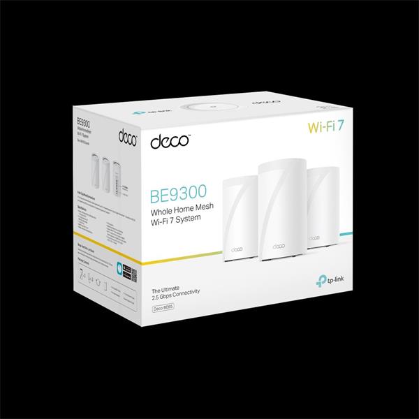 BE9300 Whole Home Mesh Wi-Fi 7 System(Tri-Band) SPEED: 574 Mbps at 2.4 GHz + 2880 Mbps at 5 GHz + 5760 Mbps at 6 GHz SPE 