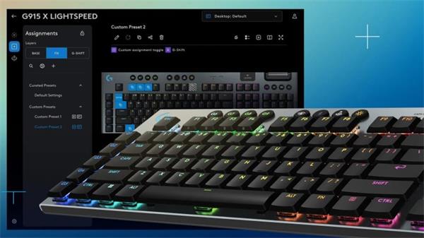 Logitech® G915 X LIGHTSPEED Low-Profile Wireless Gaming Keyboard - BLACK - US INT"L - hmatová 