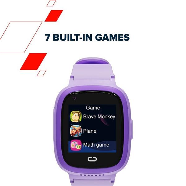 Canyon Sunny KW-48, smart hodinky pre deti, far. displ., 4G Aud./Vid. volania, GPS tracking, IP67, 512MB, 7 hier, fialo 
