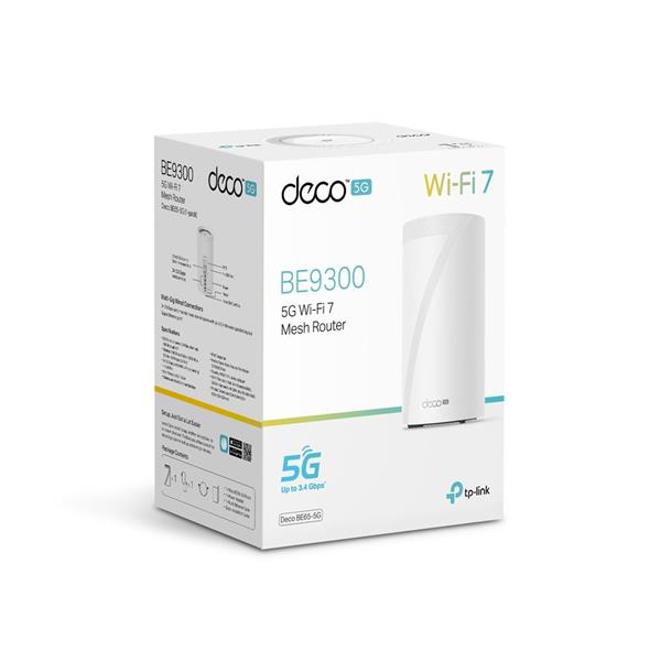 5G BE9300 Whole Home Mesh Wi-Fi 7 Router, Build-In 5G Modem SPEED: 574 Mbps at 2.4 GHz + 2880 Mbps at 5 GHz + 5760 Mbps  