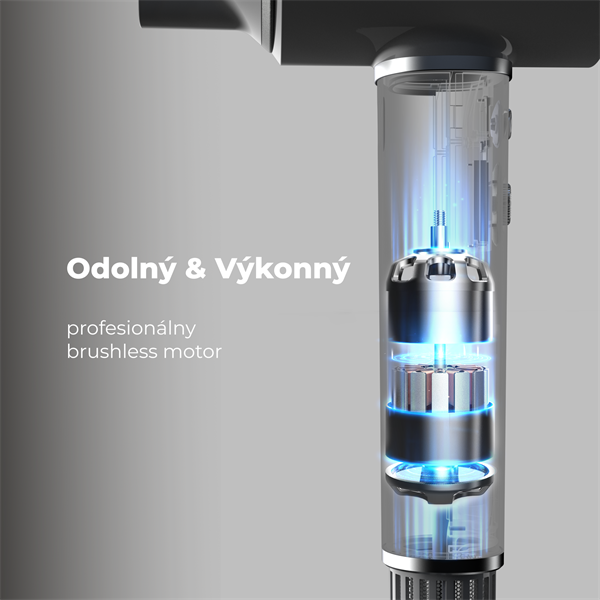 AENO AI ProDryer Fén HD5 šedý, 100km/h, Hlasové ovl., ionizátor, AI, NTC, Gravity/Infra senzor, 67 dB, LED 
