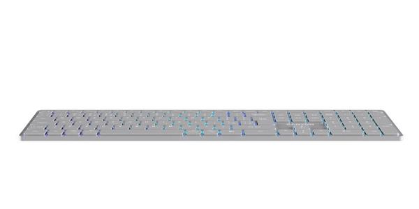 Canyon HKB-W11, 2v1 bezdrôtová klávesnica, vodeodolná, 12 multim. kláves, RGB podsv, plnoh. veľkosť, štíhla, SK/CZ, šedá 
