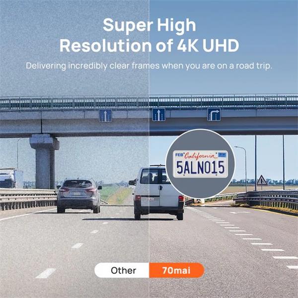 70mai 4K A800S Dash cam + backup camera RC06 