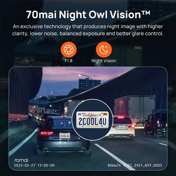 70mai 4K A800S Dash cam + backup camera RC06 