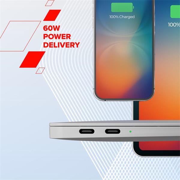 Canyon CCMG60AB15, 1 m kábel, USB-C / USB-C, magnet, PD 60 W, opletený, šedý 