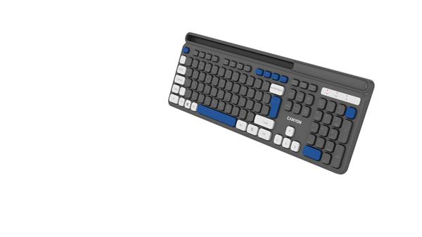 Canyon HKB-W03 bezdrôtová klávesnica 2.4GHz, plnohodnotná veľkosť, 105 kláv., 11 multim,, 1x AAA bat, SK/CZ, béžová  