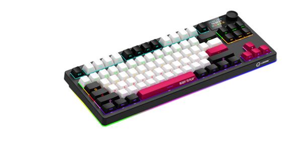 Lorgar KBP70TKLW, Pro bezdrôtová mechanická herná klávesnica, 2.4 GHz/ BT 5.0, Displej, multim. tlač., US layout, čierna 