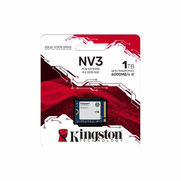 Kingston 1000GB NV3 SSD PCIe 4.0 NVMe M.2 2230 ( r6000MB/s, w4000 MB/s ) 