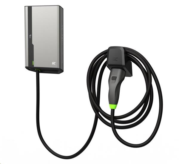 Green Cell GC HabuDen Wallbox 22kW prémiová nabíjacia stanica pre elektrické vozidlá s aplikáciou a RFID, 7,5m kábel 